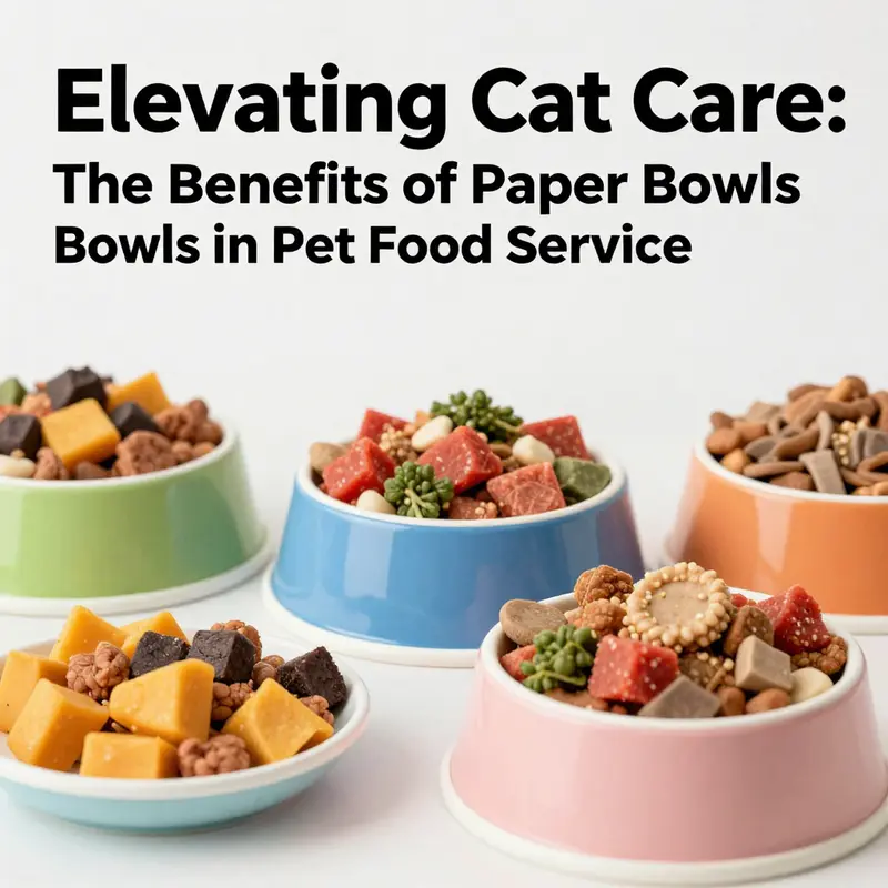 Innovative design of paper bowls that combine style and functionality for serving cat food.