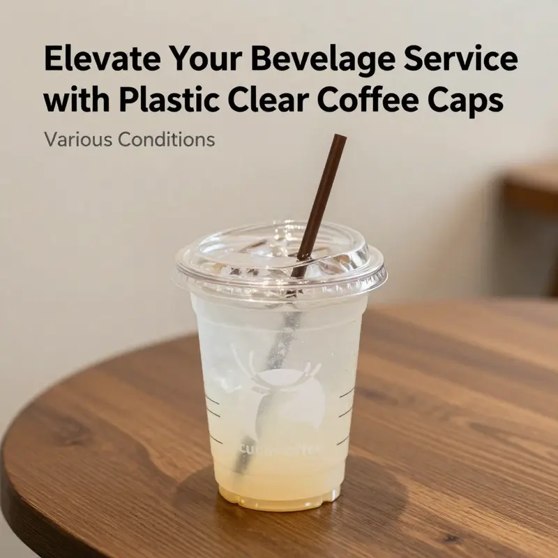Variety of clear coffee cups showcasing polypropylene and polyethylene materials.