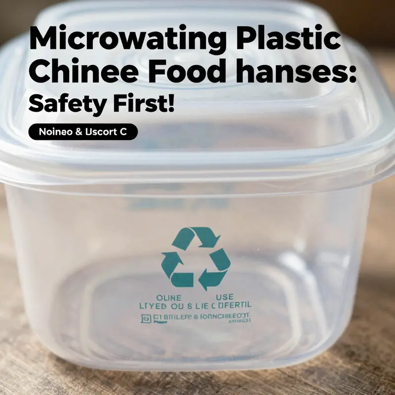 Various plastic Chinese food containers highlighting safety labels.
