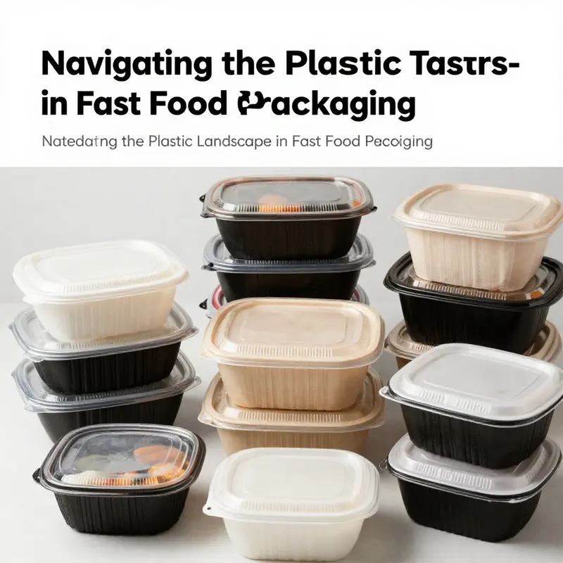 A variety of fast food containers made from durable plastic materials that exemplify versatility in food service.