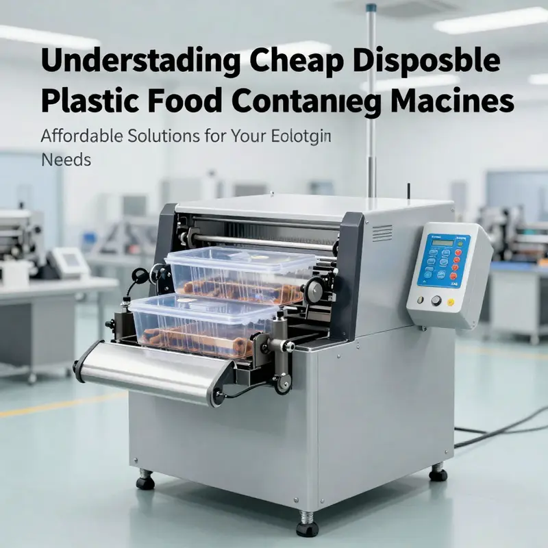 An overview of a disposable plastic food container making machine in operation.