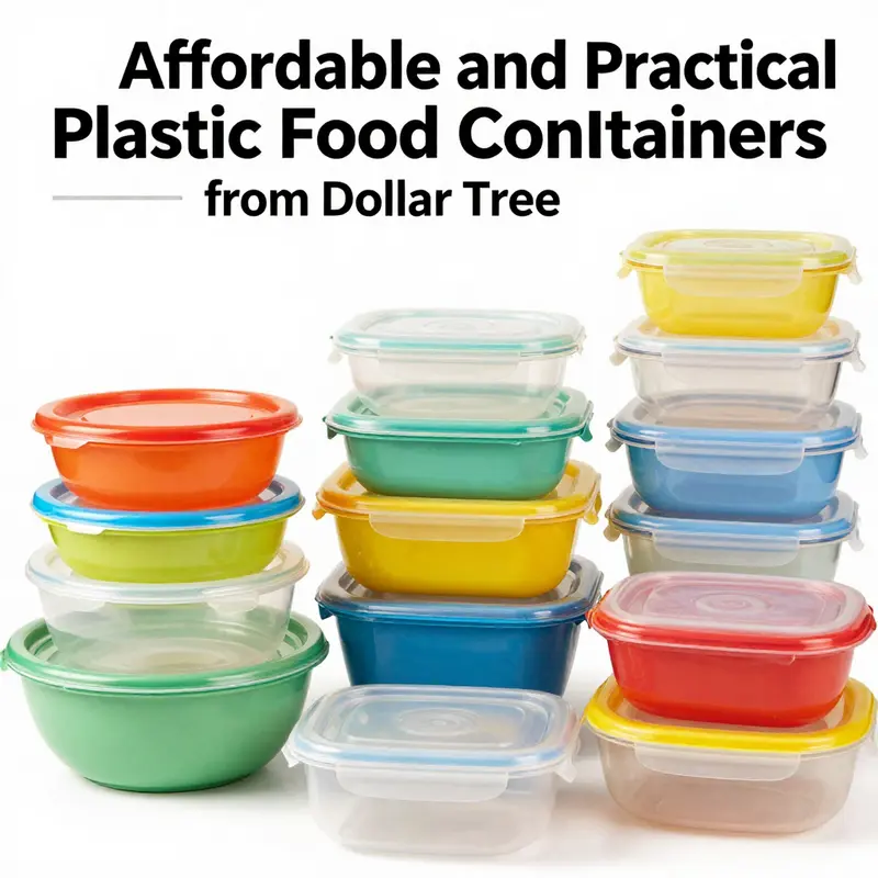 Diverse types of plastic food containers from Dollar Tree suitable for diverse business needs.
