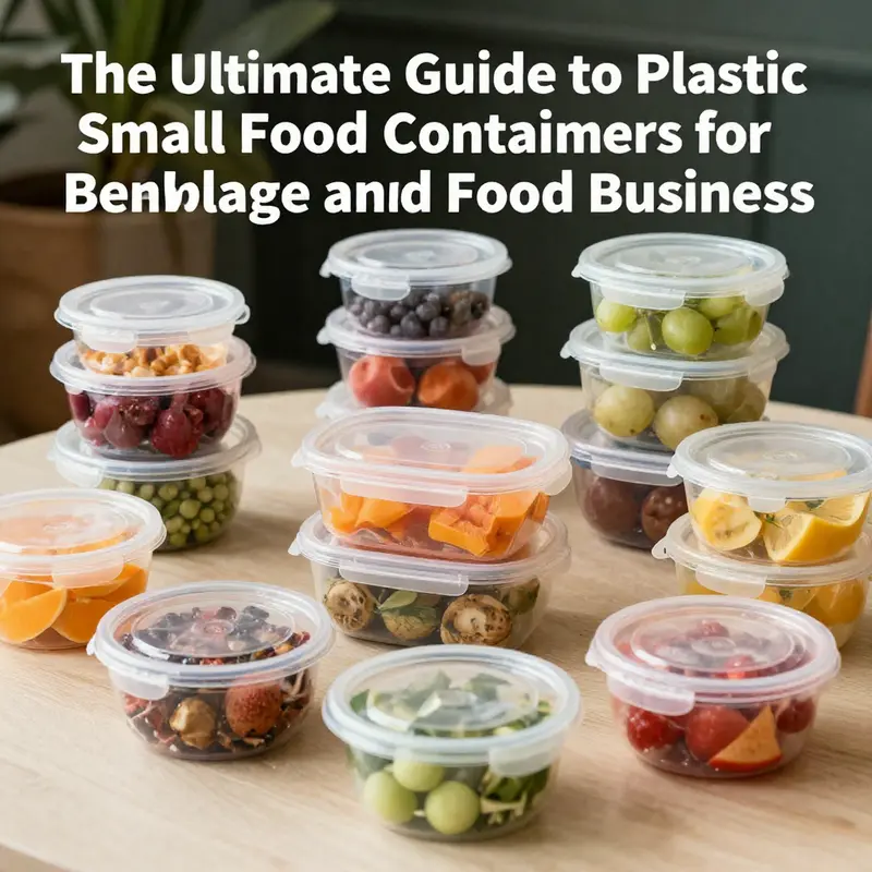 A table arrangement showing various plastic small food containers filled with colorful food items, representing their practical applications.