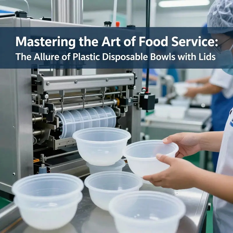 Diverse plastic disposable bowls with lids, perfect for any food service scenario.