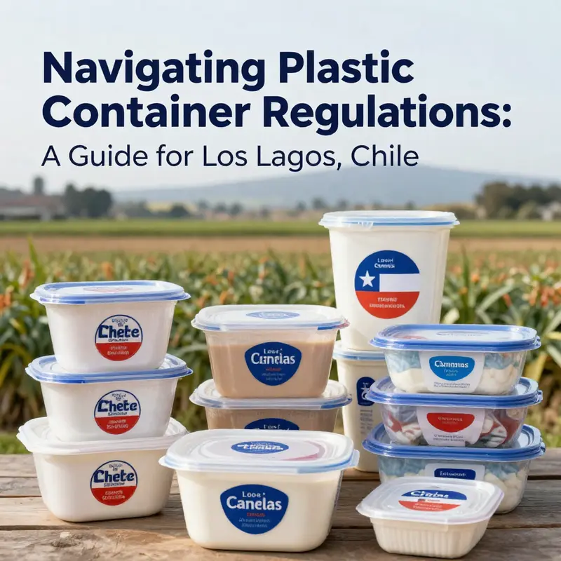 Overview of compliant plastic food containers reflecting local branding in Los Lagos.