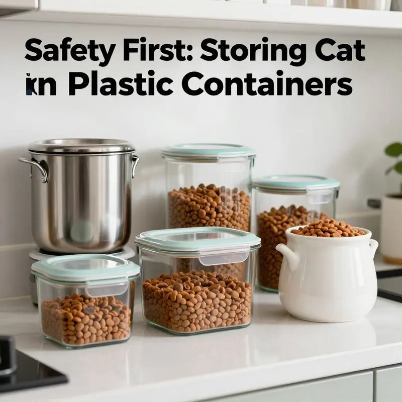 Examining the potential health risks associated with storing cat food in plastic containers.