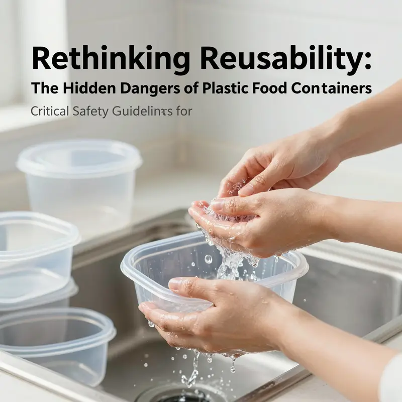 Examining the wear and potential hazards of reusing plastic food containers.