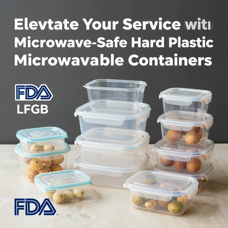 A collection of hard plastic microwave-safe containers ready for meal prep and storage.