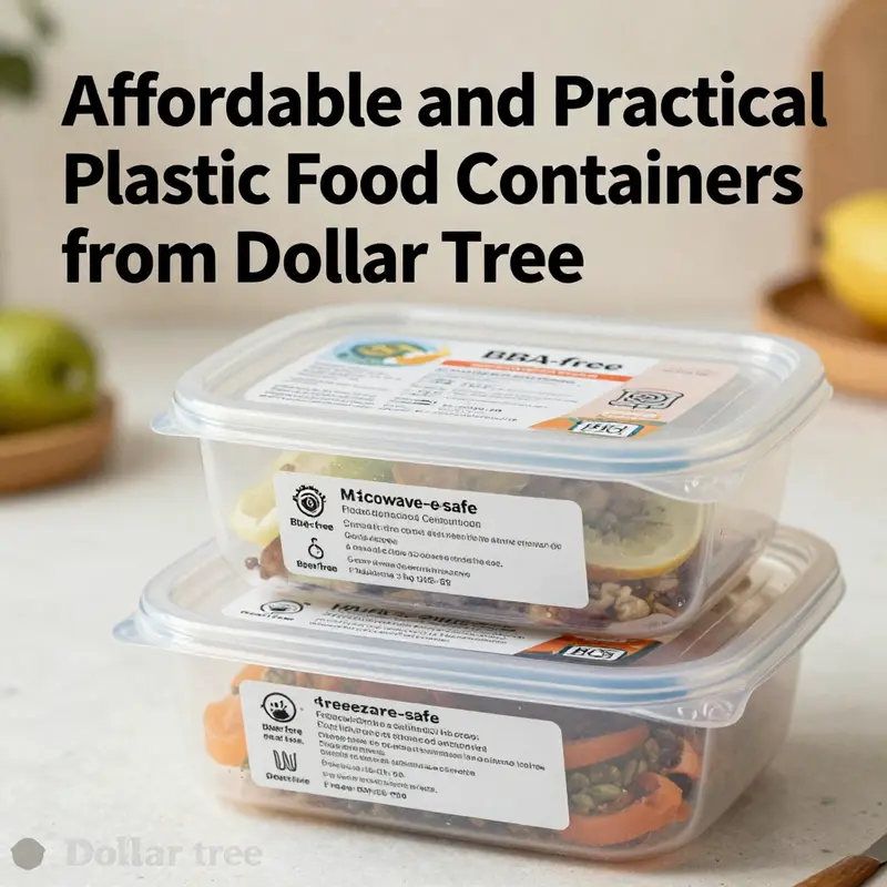 Diverse types of plastic food containers from Dollar Tree suitable for diverse business needs.