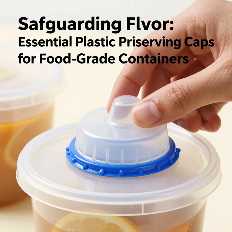 Different types of food-grade plastic caps demonstrating material safety standards.