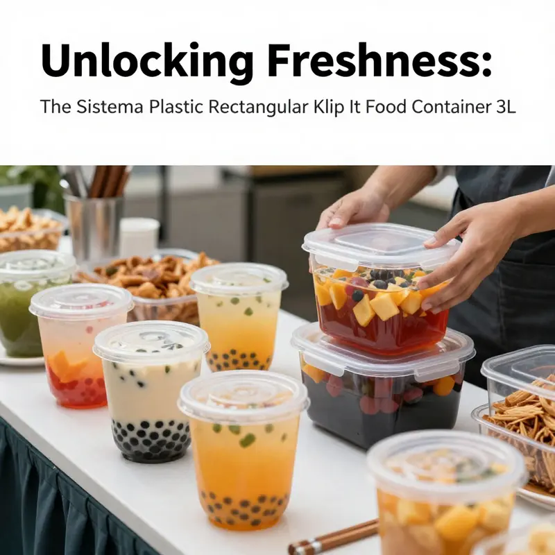The Sistema Plastic Rectangular Klip It Food Container 3L showcasing its modern design and spacious interior.