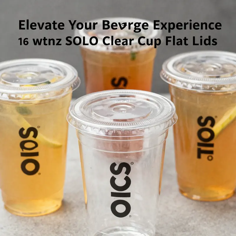 Overview of SOLO flat lids with cold cups.