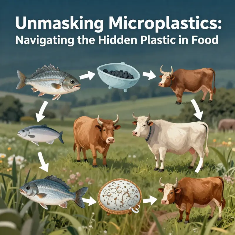 Visual representation of how microplastics enter the food supply chain.