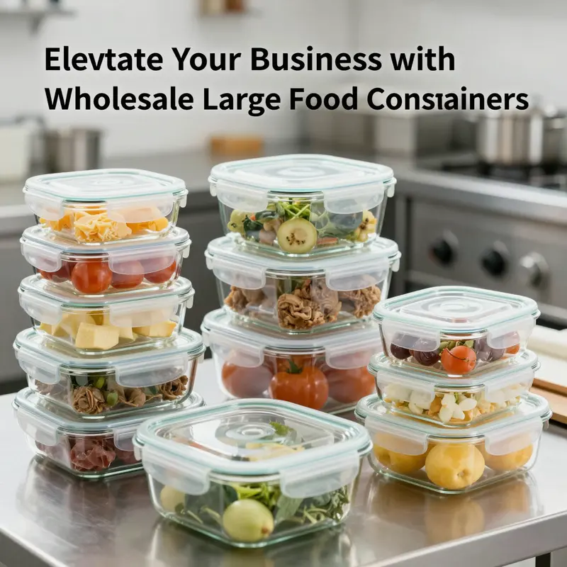 A lively market scene showcasing vendors of large glass food containers, highlighting the growing demand and sustainability focus.