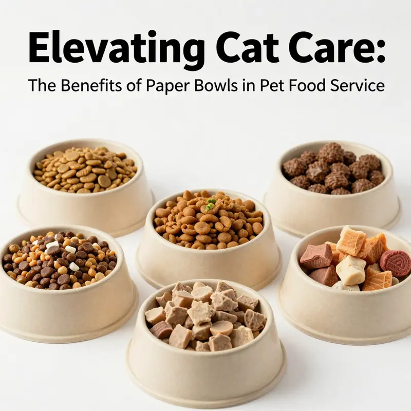 Innovative design of paper bowls that combine style and functionality for serving cat food.