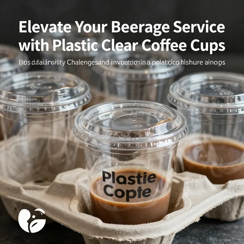 Variety of clear coffee cups showcasing polypropylene and polyethylene materials.