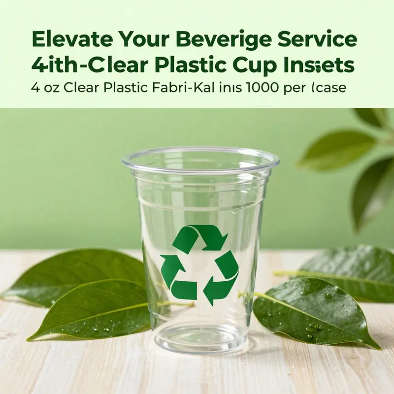 The 4 oz Fabri-Kal cup insert displayed with compatible cup options, emphasizing its versatility.