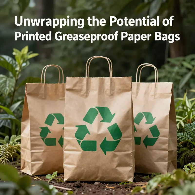 Examples of customizable printed greaseproof paper bags, showcasing unique designs for branding.