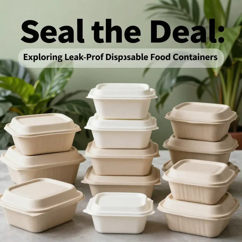 A diverse selection of materials used in leak-proof disposable food containers.