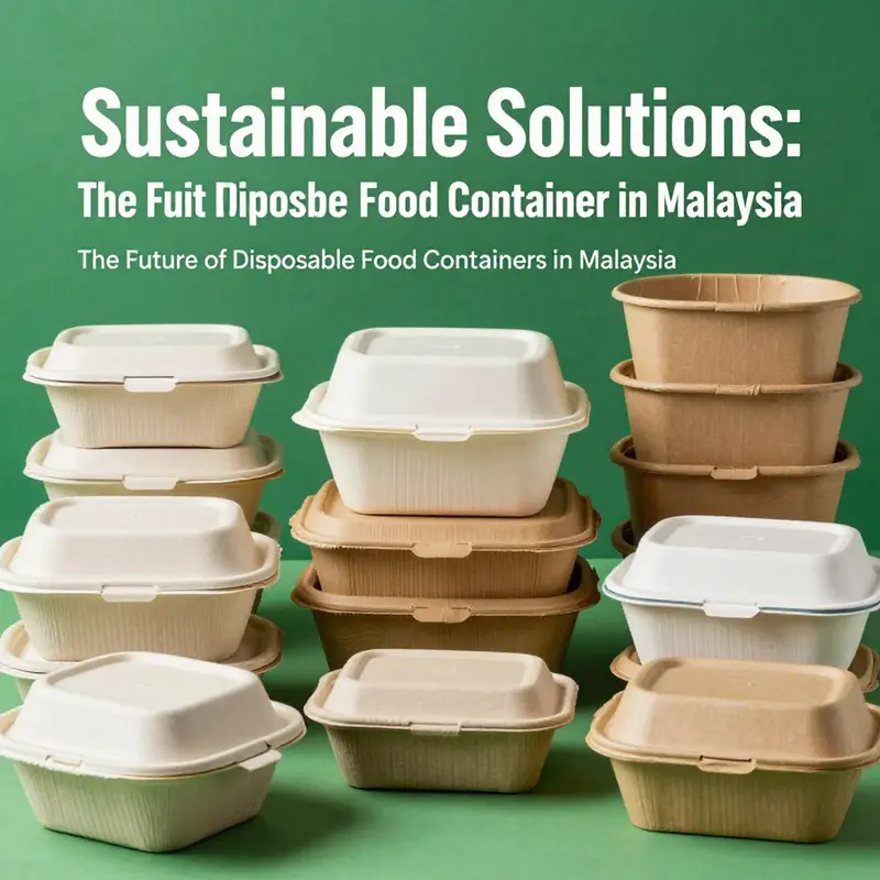 An array of eco-friendly disposable food containers highlighting sustainable materials.