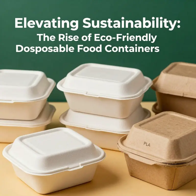 An array of innovative eco-friendly containers showcasing sustainable materials used in the food service industry.