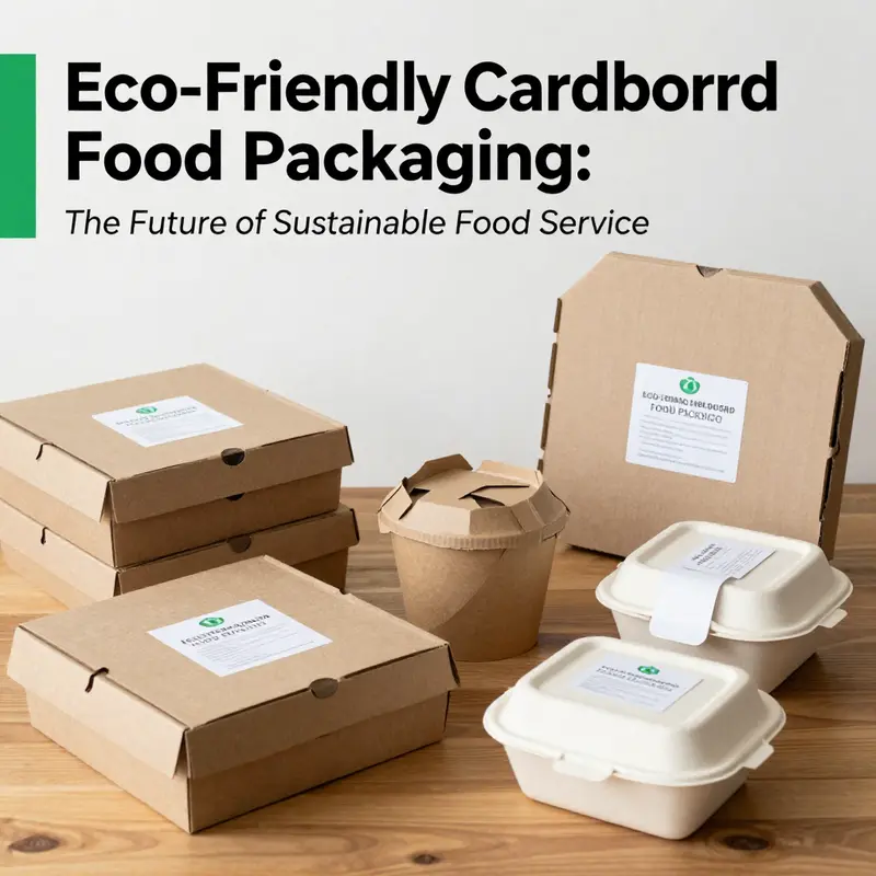 Diverse eco-friendly cardboard food packaging options demonstrating sustainable materials.