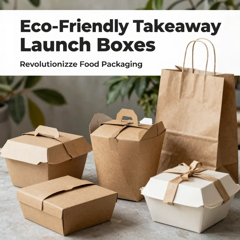 A visual representation of sustainable materials in eco-friendly takeaway packaging.