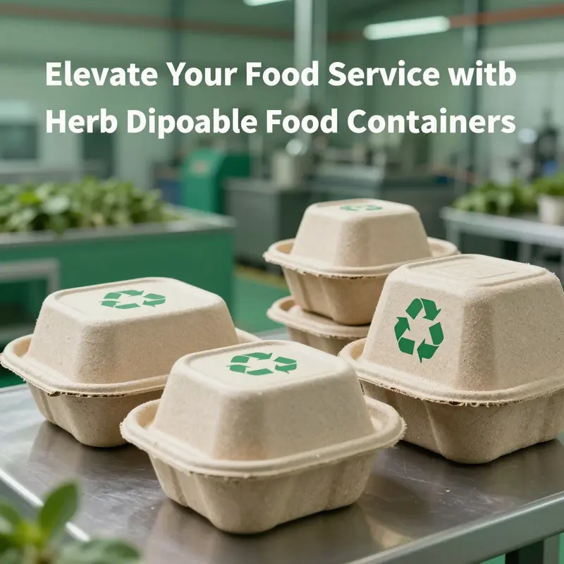 A variety of innovative herb disposable food containers designed for freshness and visual appeal.