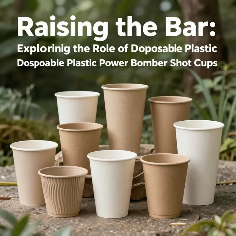 Detailed view of disposable plastic power bomber shot cups highlighting their stackable design and clarity.