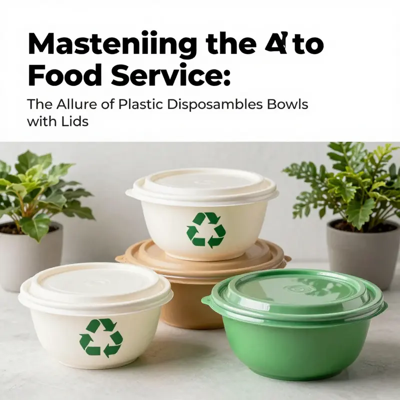 Diverse plastic disposable bowls with lids, perfect for any food service scenario.