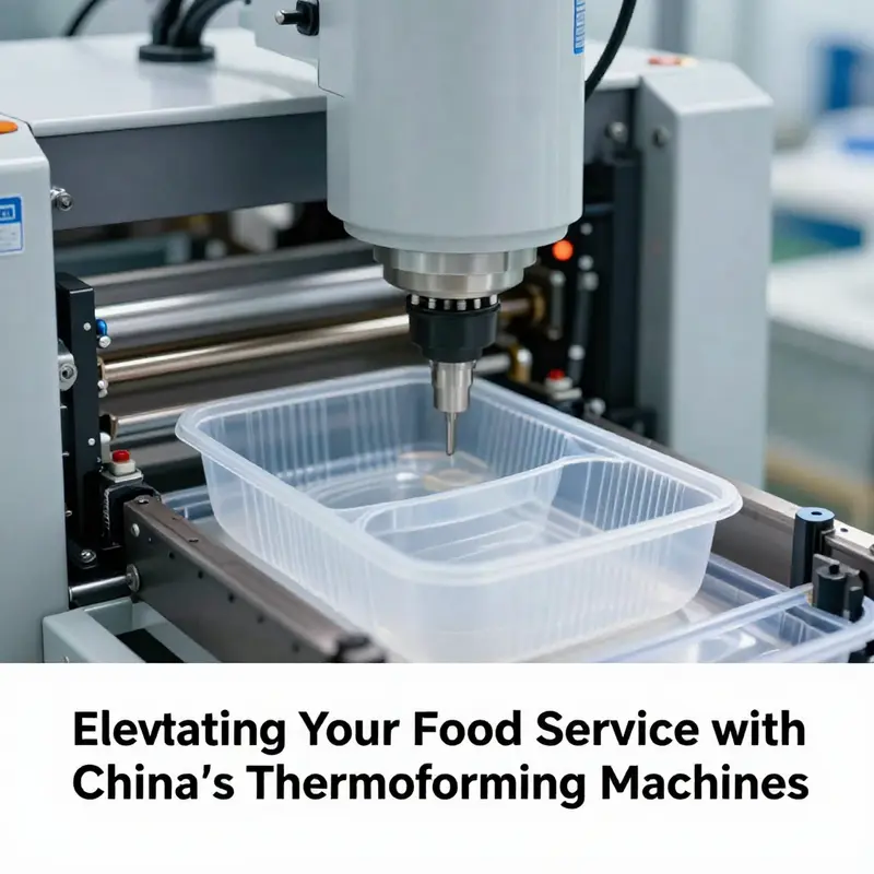 A modern factory in China producing a variety of thermoforming machines for food container manufacturing.