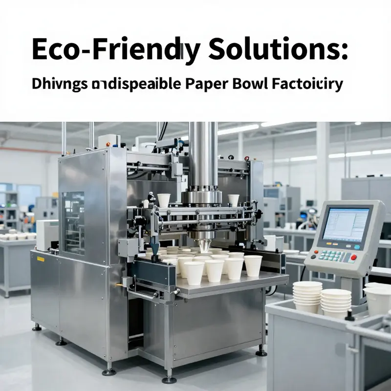 Manufacturing eco-friendly disposable paper bowls in a modern factory setting.