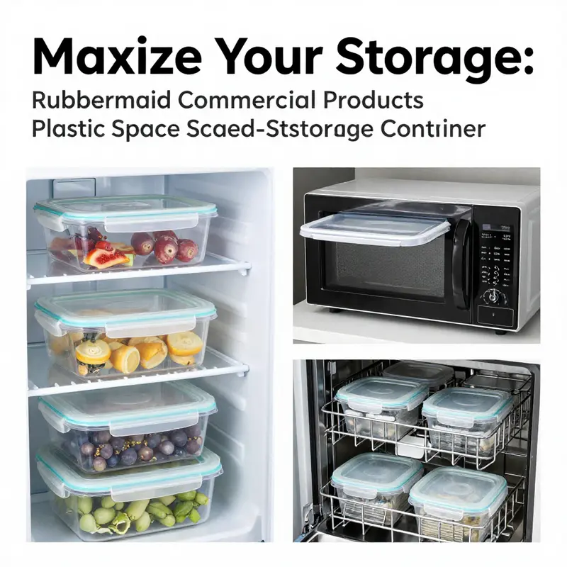 Rubbermaid’s square food storage containers efficiently organize ingredients in a vibrant kitchen setting.