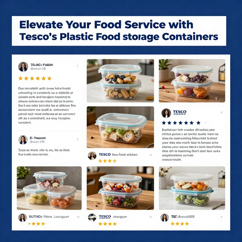 An array of Tesco plastic food storage containers, perfect for diverse food storage needs.