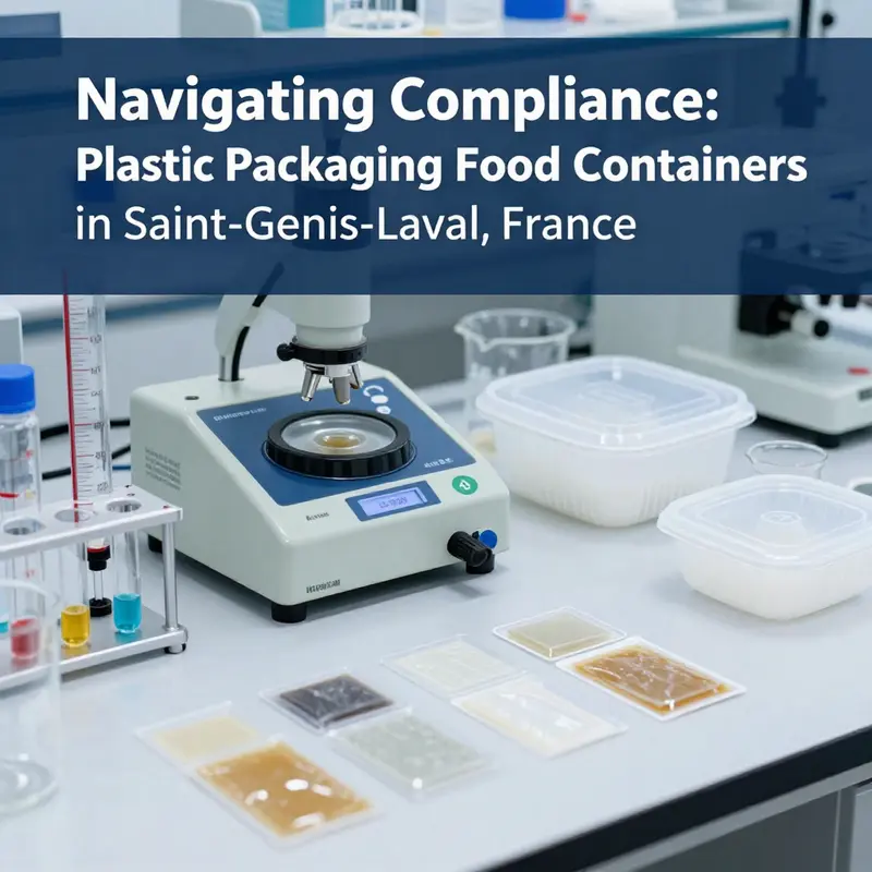 A representative assortment of plastic food containers essential for compliance in Saint-Genis-Laval.