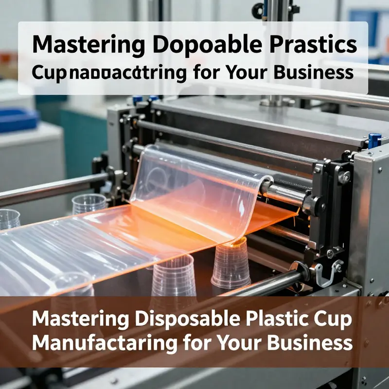 Injection molding machine actively creating high-quality disposable cups.