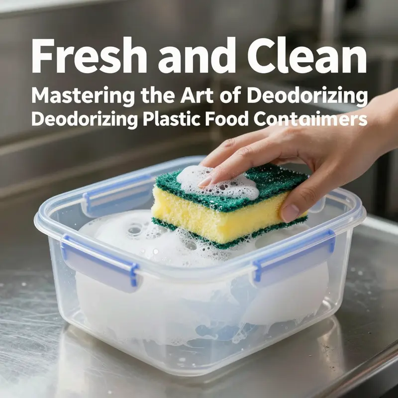 Thorough cleaning is the first step to deodorizing plastic food containers in food service.