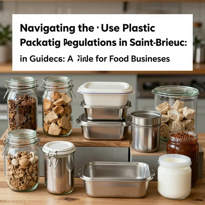A restaurant in Saint-Brieuc highlighting the new regulations on plastic food packaging, emphasizing a shift towards eco-friendly options.