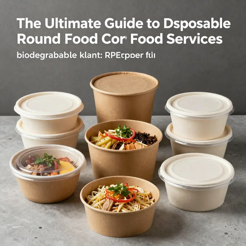 An assortment of disposable round food containers made from different materials, showcasing their versatility.