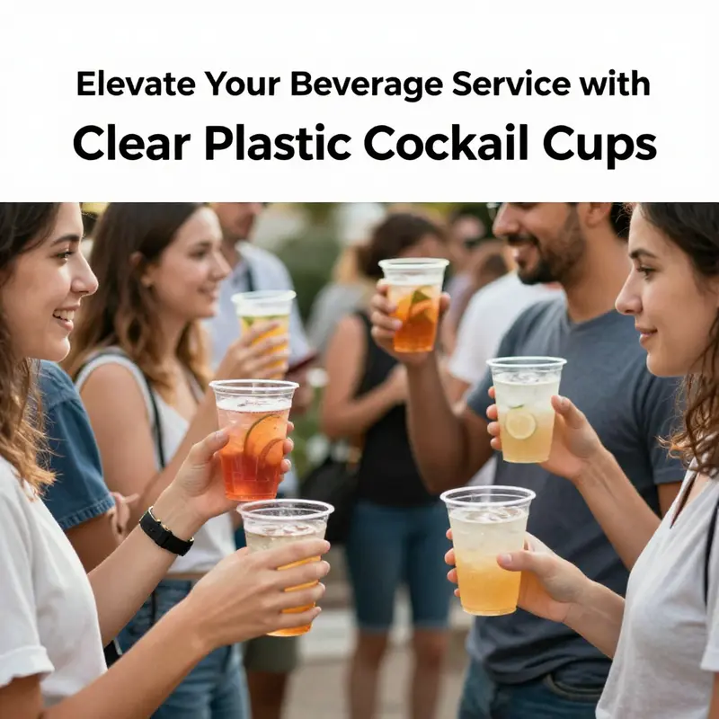 A display of 9 oz clear plastic cocktail cups highlighting their elegance and usability.