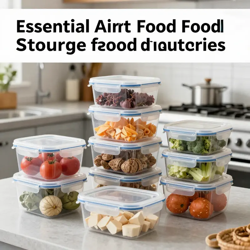 Showcasing key features of plastic airtight food storage containers in a well-organized kitchen.