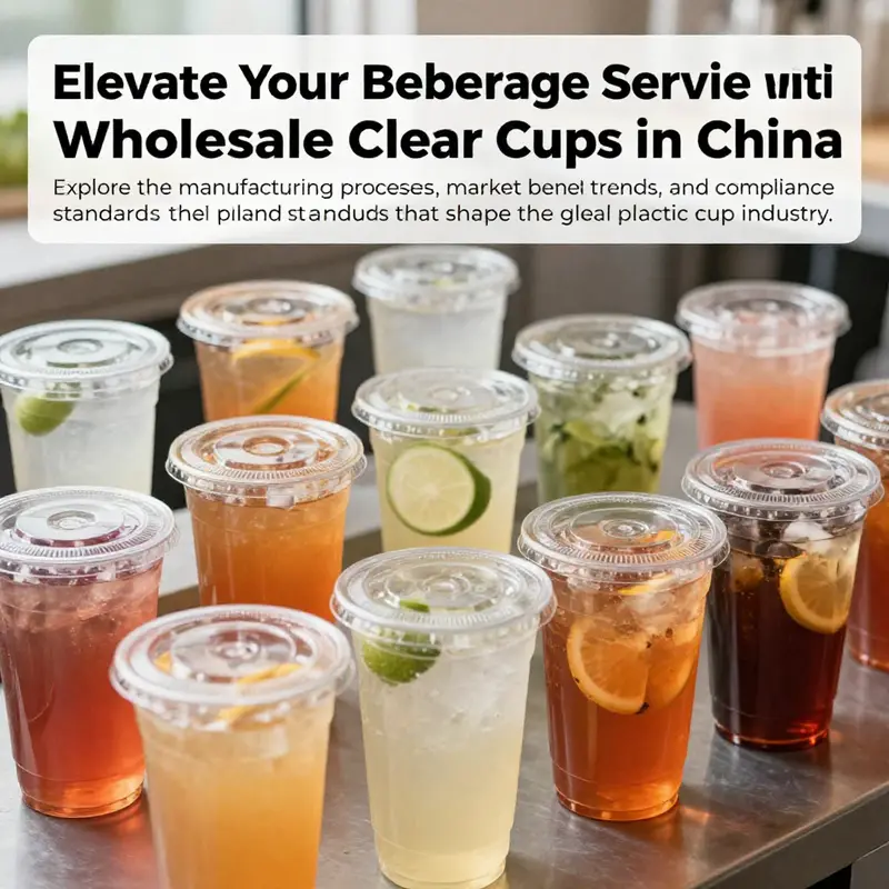 An assortment of clear plastic cups with colorful beverages, representing their versatility in use.