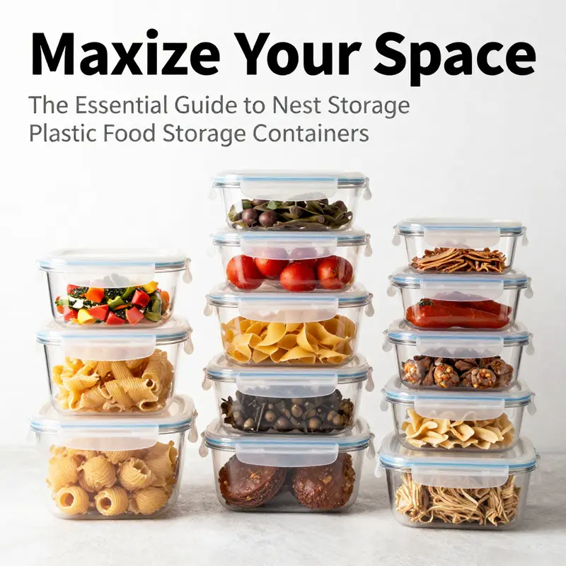 Nest storage containers utilize vertical space efficiently, allowing kitchens to maximize storage.