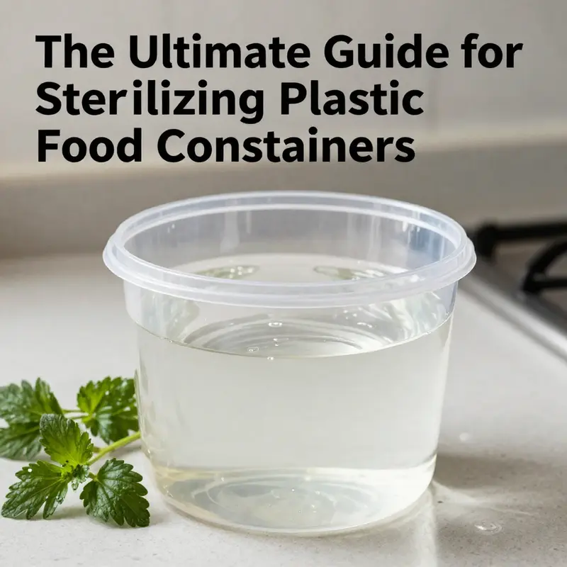 Sterilizing plastic food containers using boiling water, a safe method for heat-resistant materials.