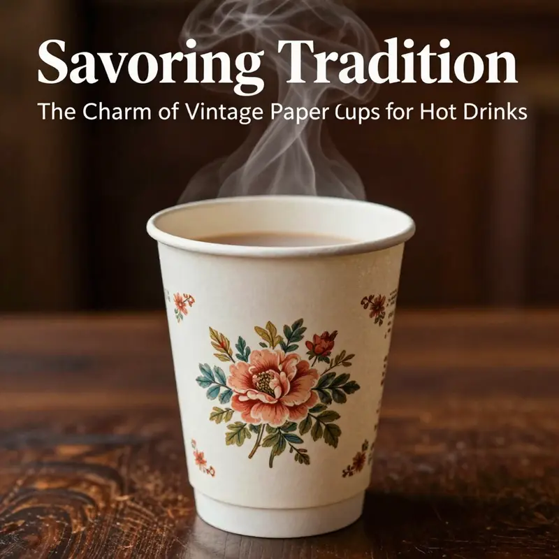 Detailed view of a vintage paper cup demonstrating its innovative design and thermal insulation for hot drinks.