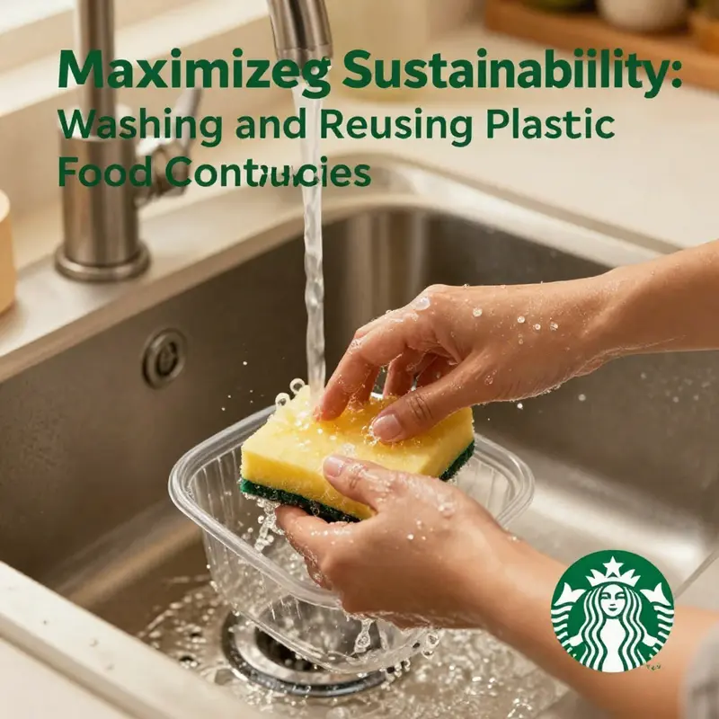 Best practices for washing Starbucks plastic containers to ensure safety and longevity.