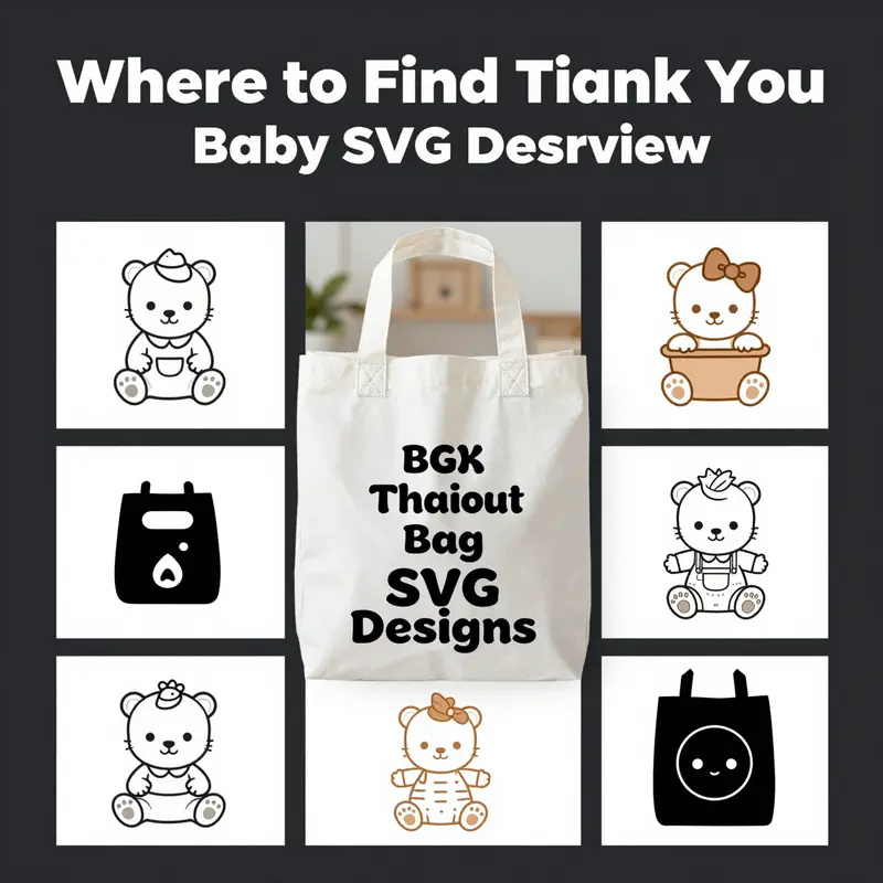 A vibrant display of thank you takeout bag baby SVG designs showcasing their charming and practical applications.