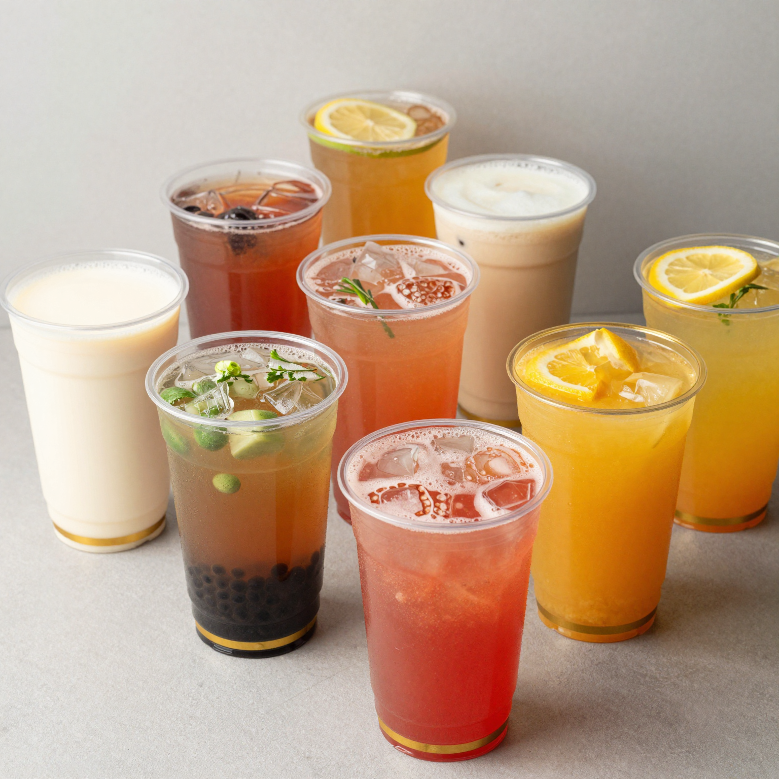 Clear Gold Trim Plastic Cups