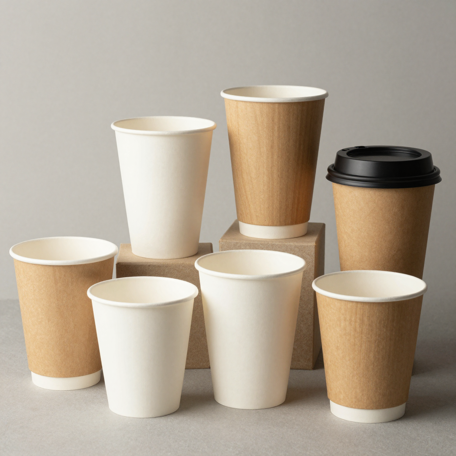 Various styles of eco-friendly disposable cups suitable for beverage businesses