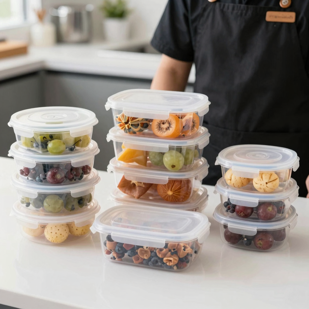 Hinged Food Plastic Containers